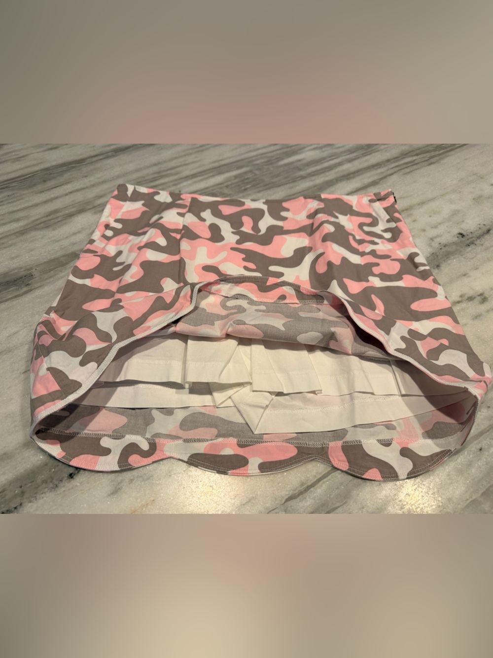 Pink & Brown Camo Scalloped Hem Skirt - Picture 6 of 10